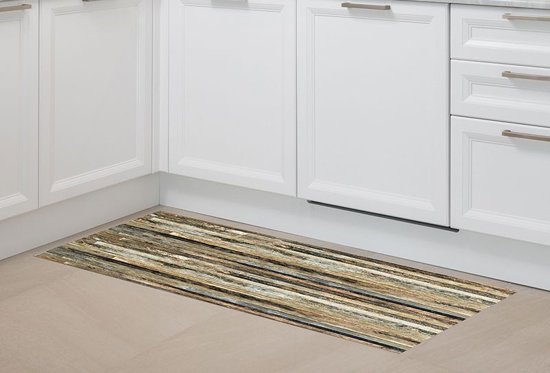 Alfombra para Pasillo - Madera Rústica Oscura 150x65cm - Alfombras