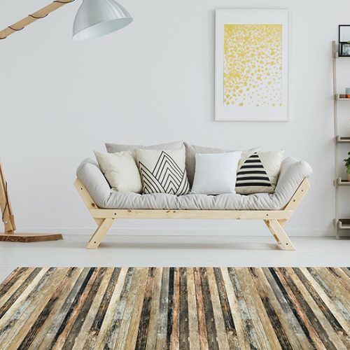 Alfombras Salón - Madera Rústica Oscura 295x195cm