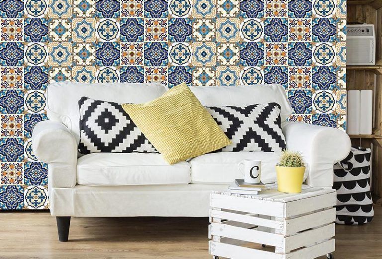 24 Vinilos Adhesivos Azul y Beige - Vinilos Decorativos Pared