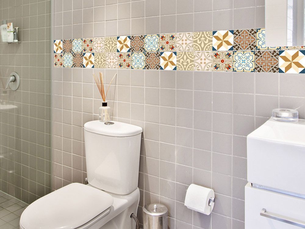 ▷ Azulejos adhesivos para baño. Baldosas autoadhesivas para baño.   Baldosas autoadhesivas, Reformar baño sin obra, Decoración de unas