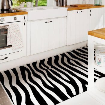 ALfombra Vinílica Black & White vertical cocina