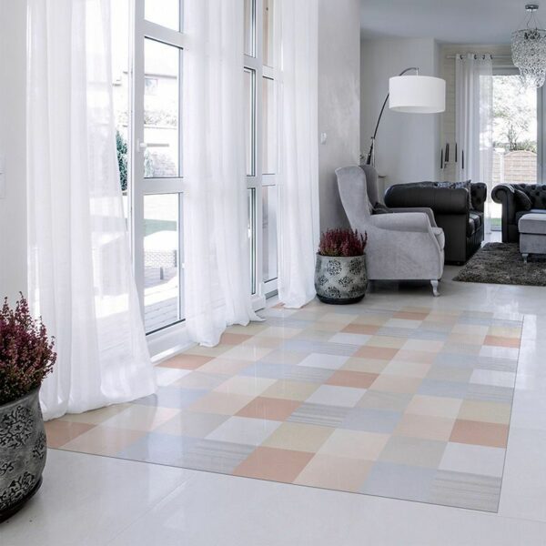 ALfombra Vinílica Pastel Squares recibidor