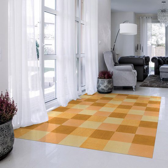 ALfombra Vinílica Yellow Squares recibidor