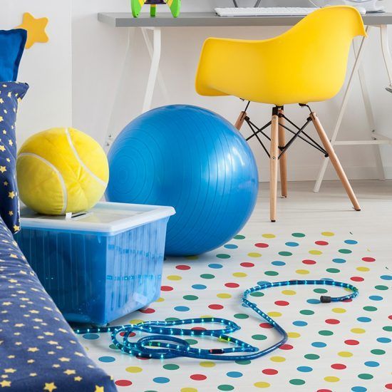 Alfombra Vinílica Infantil Polka Dots dormitorio