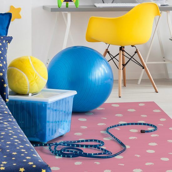 Alfombra Vinílica Infantil Polka Dots Pink dormitorio