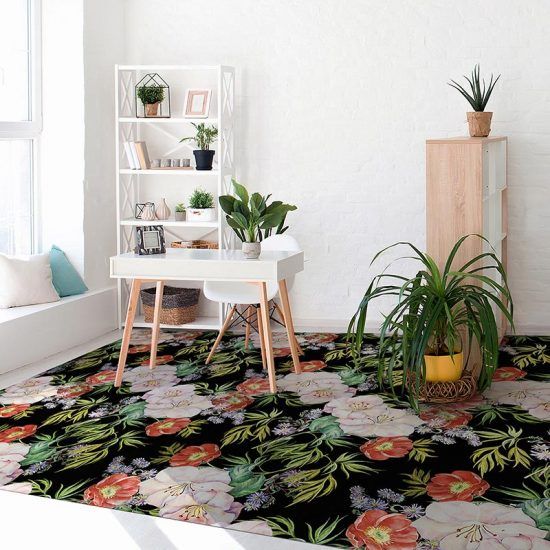 dormitorio alfombra vinílica floral Rita