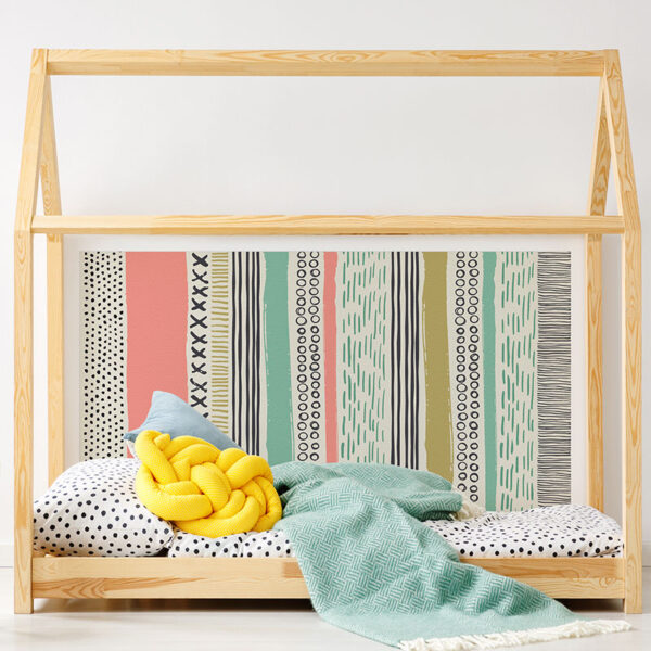 Cabecero de cama de vinilo Infantil Tippy detalle cama