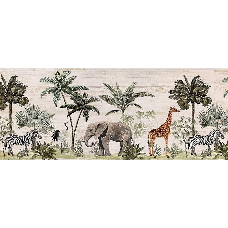 Cabecero de cama de vinilo Jungle Animals 200 x 80 cm