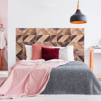Dormitorio cabecero de cama Brown Woods Triangles 160 x 80 cm