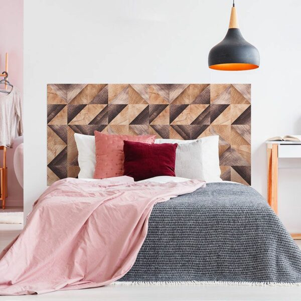 Dormitorio cabecero de cama Brown Woods Triangles 160 x 80 cm