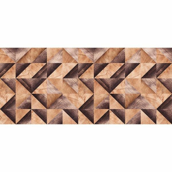 Cabecero de cama de vinilo Brown Wood Triangles 200 x 80 cm