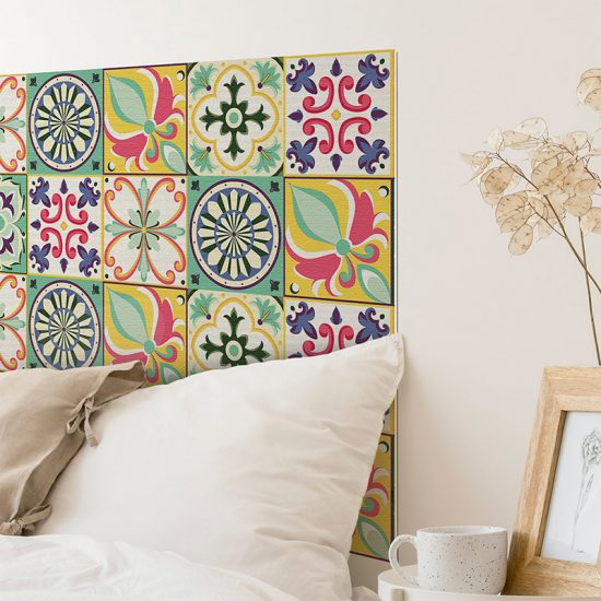Detalle cabecero de cama de vinilo Viseu