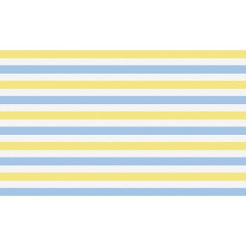 Cabecero de cama de vinilo Infantil Rayado Azul y Amarillo 135x80