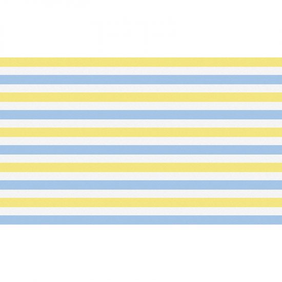 Cabecero de cama de vinilo Infantil Rayado Azul y Amarillo 135x80