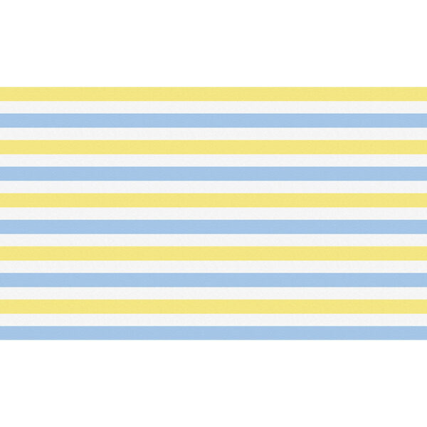 Cabecero de cama de vinilo Infantil Rayado Azul y Amarillo 135x80