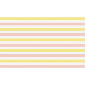 Cabecero de cama de vinilo Infantil Rayado Amarillo y Rosa 135x80
