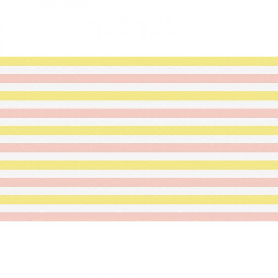 Cabecero de cama de vinilo Infantil Rayado Amarillo y Rosa 135x80