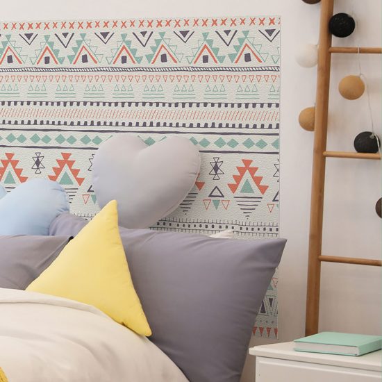 Detalle cabecero de cama de vinilo infantil Horizon
