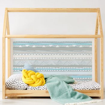 Cabecero de cama de vinilo Infantil Love Lines detalle cama