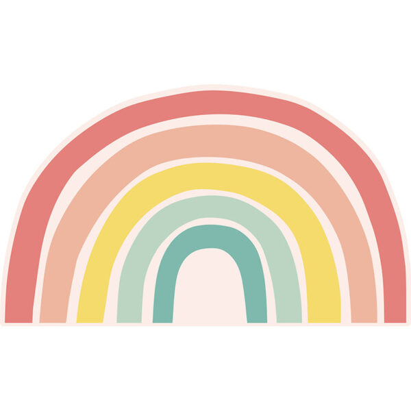 Cabecero de cama de vinilo Infantil Arcoiris 105x80