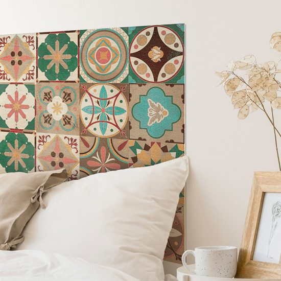 Detalle cabecero de cama de vinilo Melian