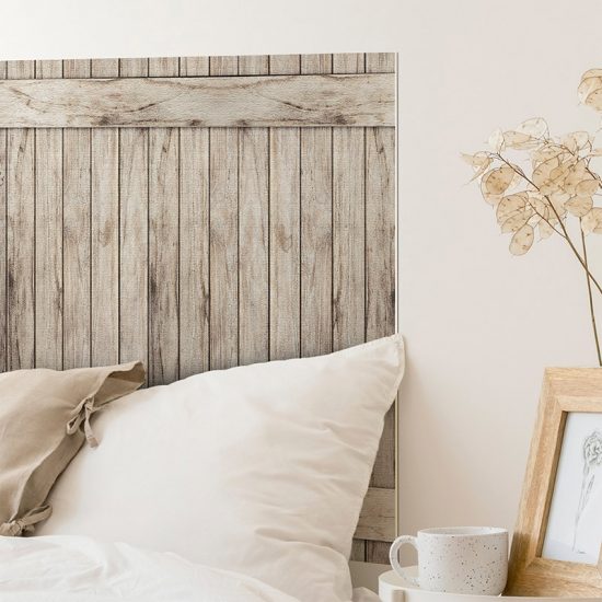 Detalle cabecero de cama de vinilo Ash