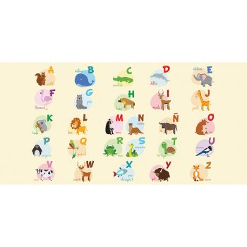 alfombra vinílica infantil ABC Animales Outlet 97x48