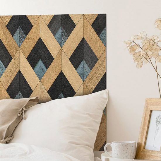 Detalle cabecero de cama de vinilo Elin