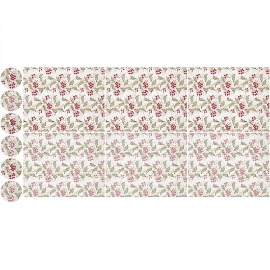 pack manteles y posavasos Navidad Floral