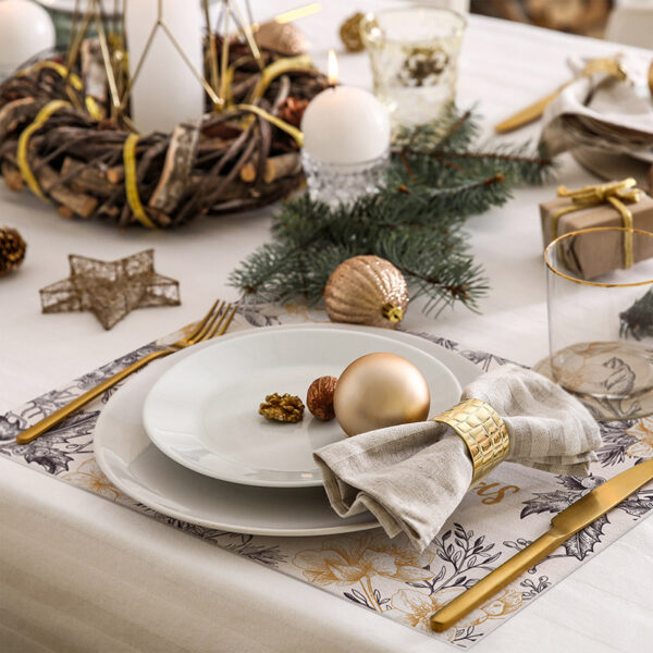 pack manteles y posavasos Merry Christmas detalle mesa