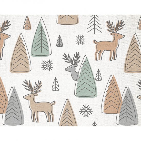 manteles individuales renos y árboles