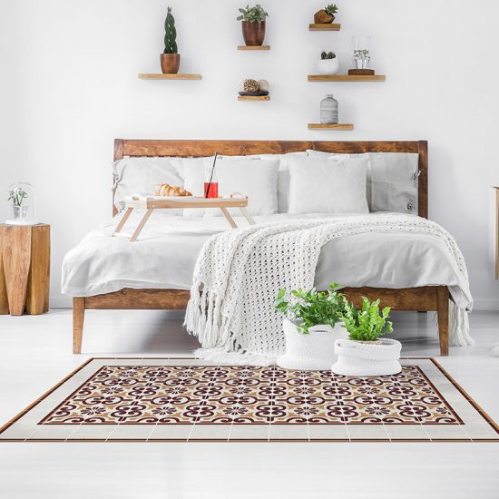 Alfombra Vinílica Carly Brown dormitorio