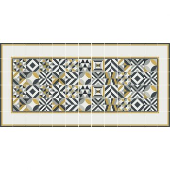 Alfombra en vinilo Alice Amarillo Frame-97x48