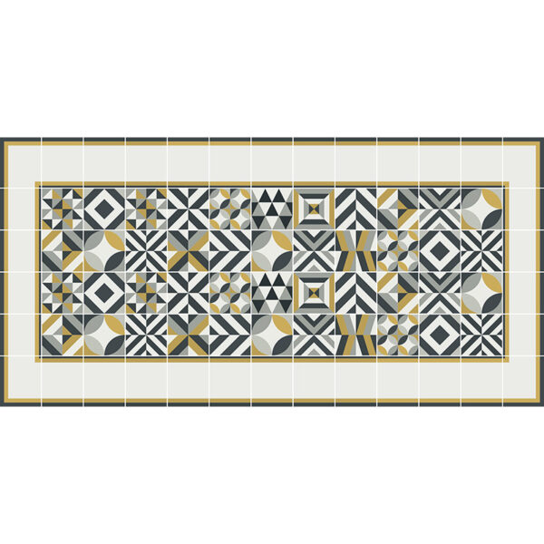 Alfombra en vinilo Alice Amarillo Frame-97x48
