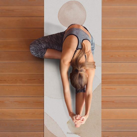 Yoga mat acuarela paisaje clase de yoga