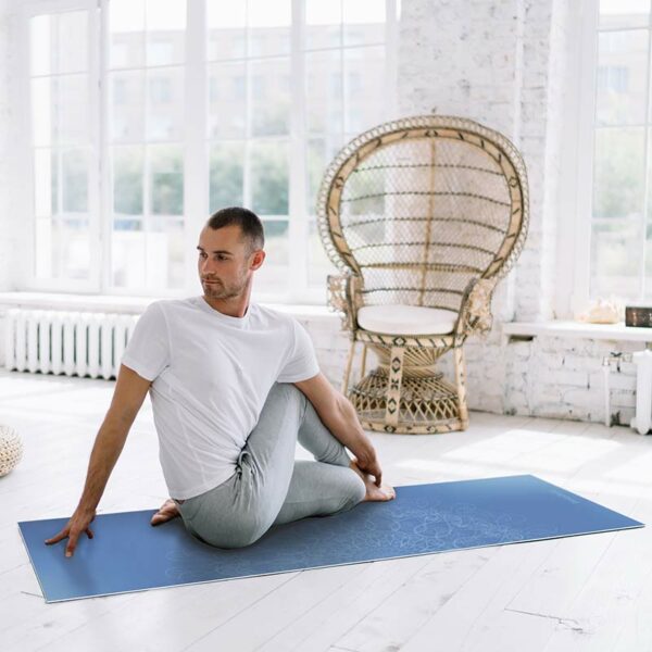 Yoga mat mandala blue clase de yoga