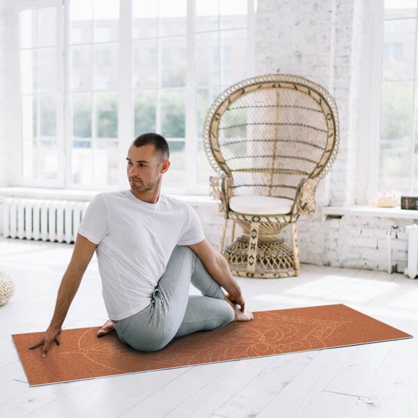 Yoga mat mandala orange clase de yoga