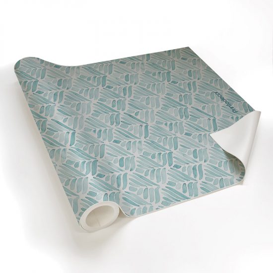 Yoga mat blue leaves detalle material