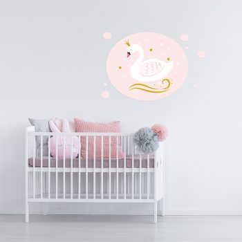 Vinilo infantil cisne rosa dormitorio infantil