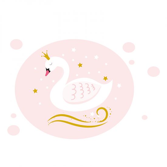 Vinilo infantil cisne rosa