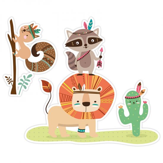 Vinilo infantil bosque animals distribución
