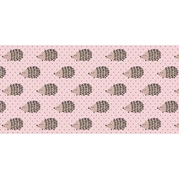 Alfombra vinílica infantil Erizos rosa 97 x 48 cm