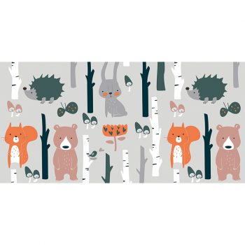 Alfombra vinílica infantil Animales del Bosque 97 x 48 cm