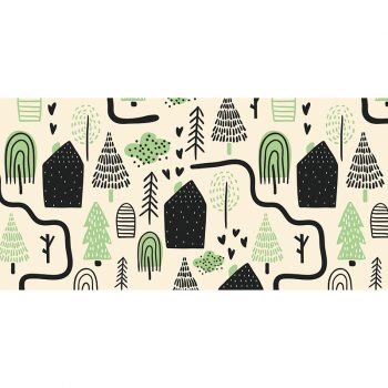 Alfombra vinílica infantil caminos verde 97 x 48 cm