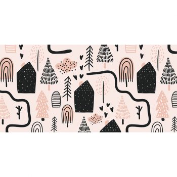 Alfombra vinílica infantil caminos rosas 97 x 48 cm
