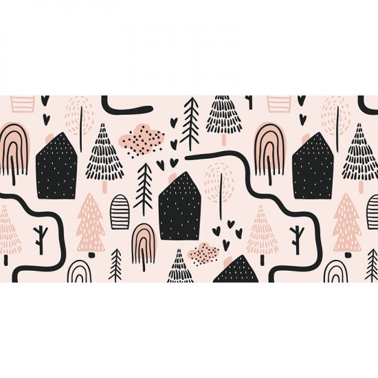 Alfombra vinílica infantil caminos rosas 97 x 48 cm