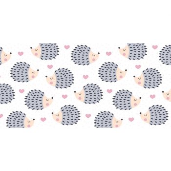 Alfombra vinílica infantil Erizos love rosa 97 x 48 cm