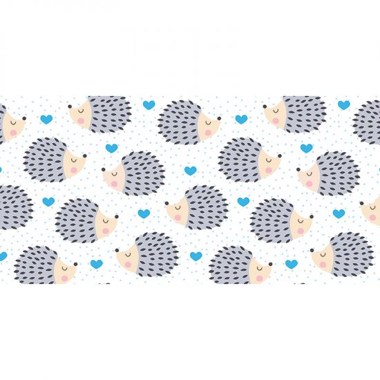 Alfombra vinílica infantil Erizos love azul 97 x 48 cm