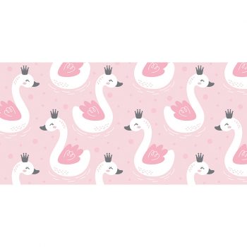 Alfombra vinílica infantil cisne rosado 97 x 48 cm