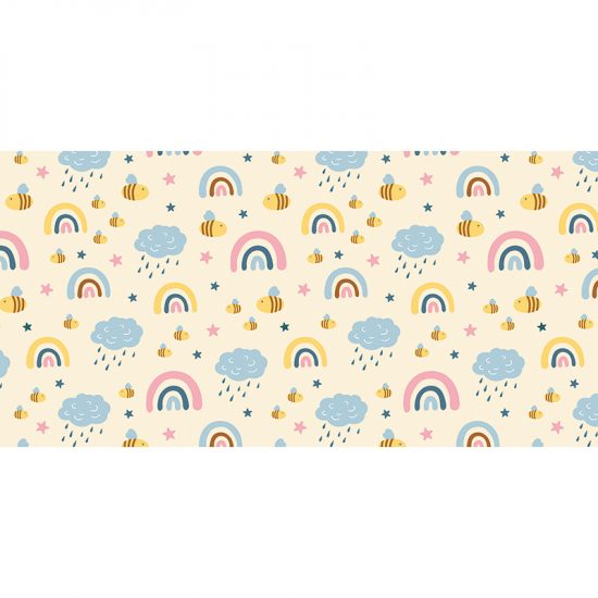 Alfombra vinílica infantil Bee arcoiris 97 x 48 cm